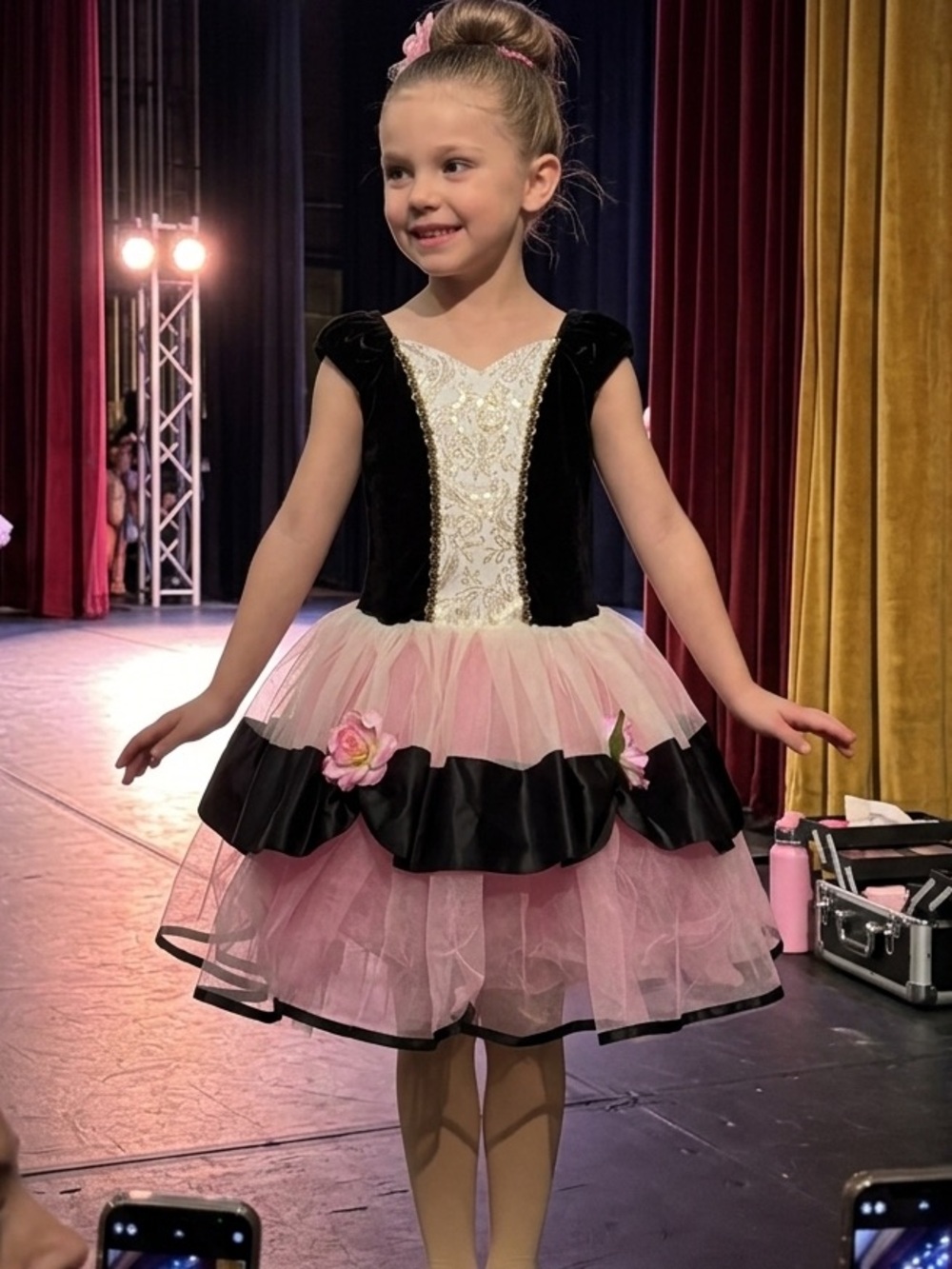 Girls Black and Pink Tulle Party Costume Dress